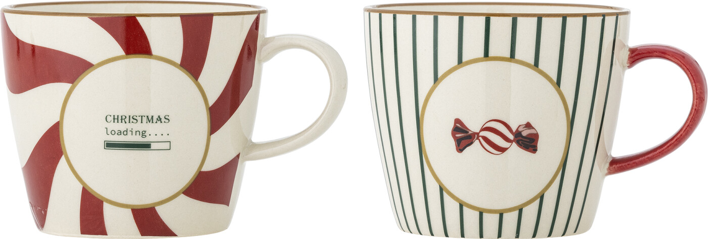 Bloomingville - Yule Krus, Multifarvet, Stentøj, D9,5xH8 cm, Set of 2