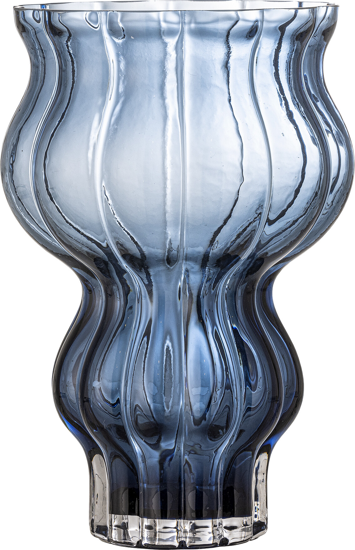 Bloomingville - Zanna Vase - Blå - Glas - H 25,5 Cm