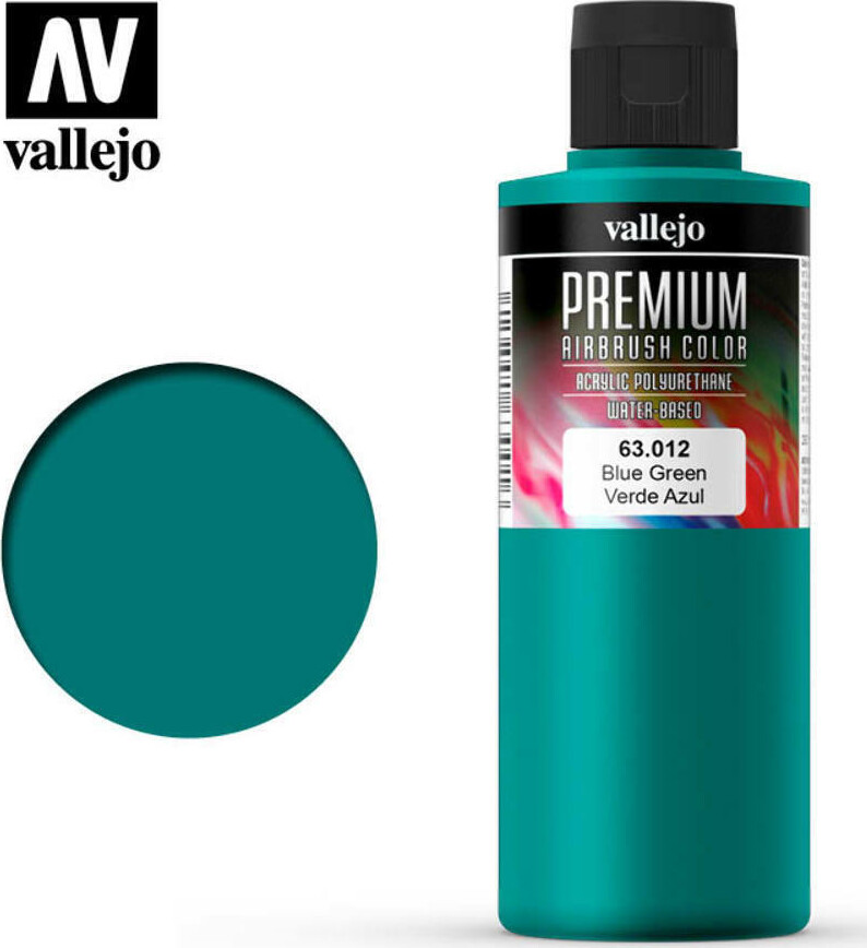 Vallejo - Premium Airbrush Maling - Blue Green 200 Ml
