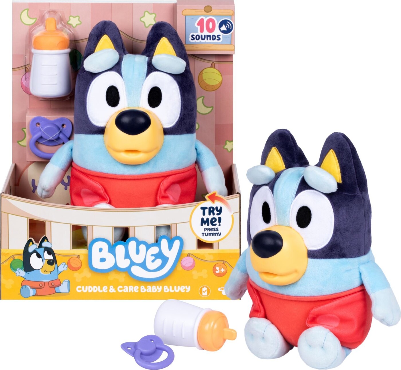 Moose - Cuddle & Bare Baby Bluey - Bamse Med Lyd