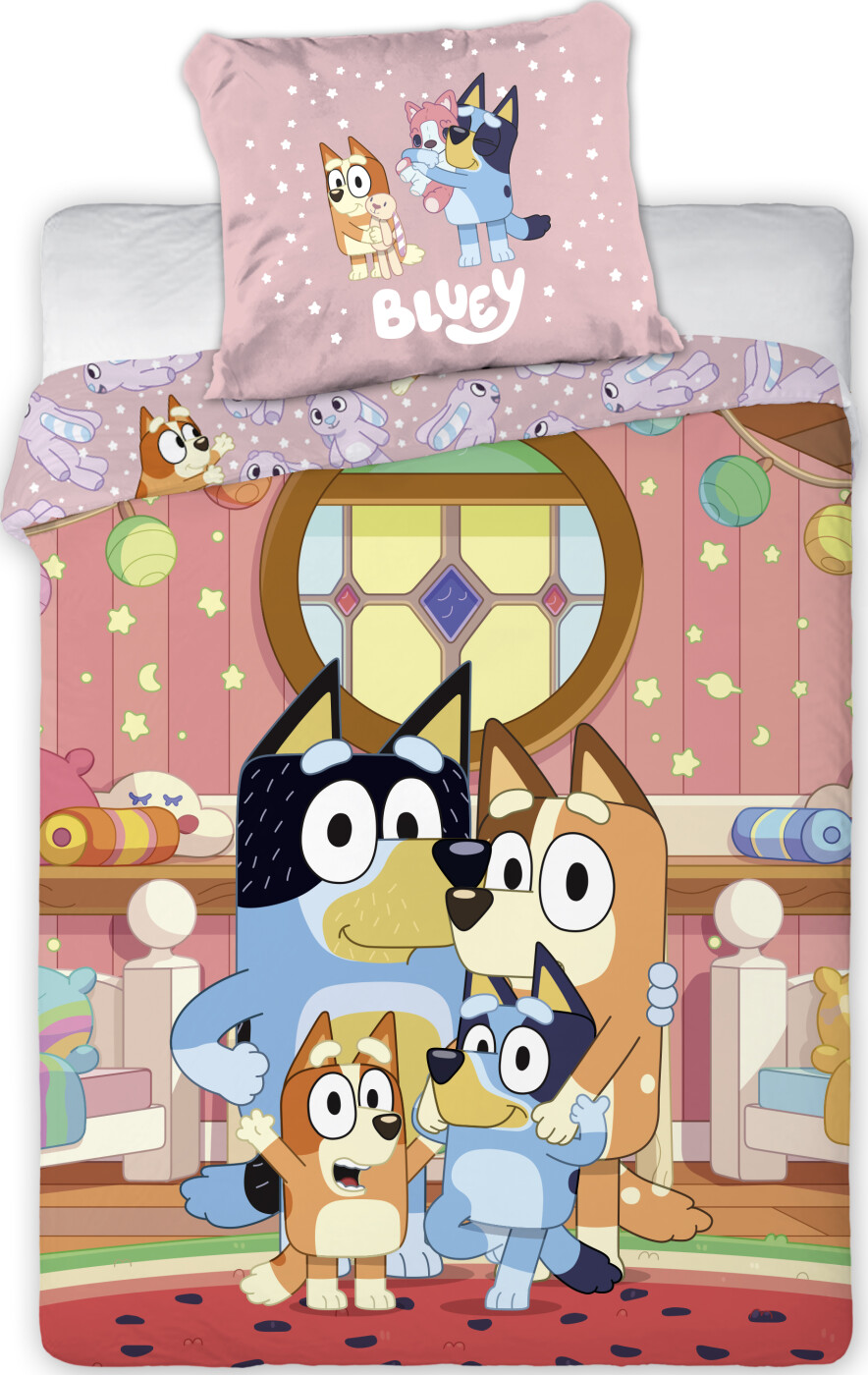 Bluey - Sengetøj - 100x140 Cm - Junior Str. - Familie