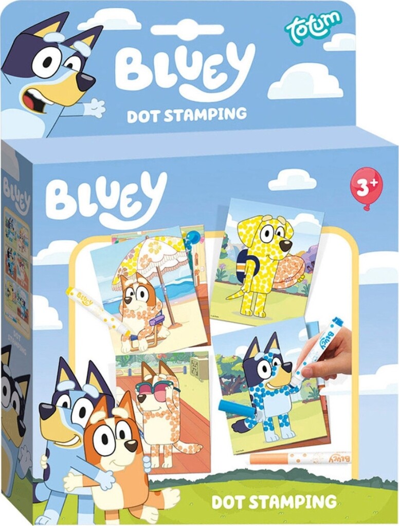 Bluey - Dot Stamping Malesæt - Prik Kunst - 9 Dele