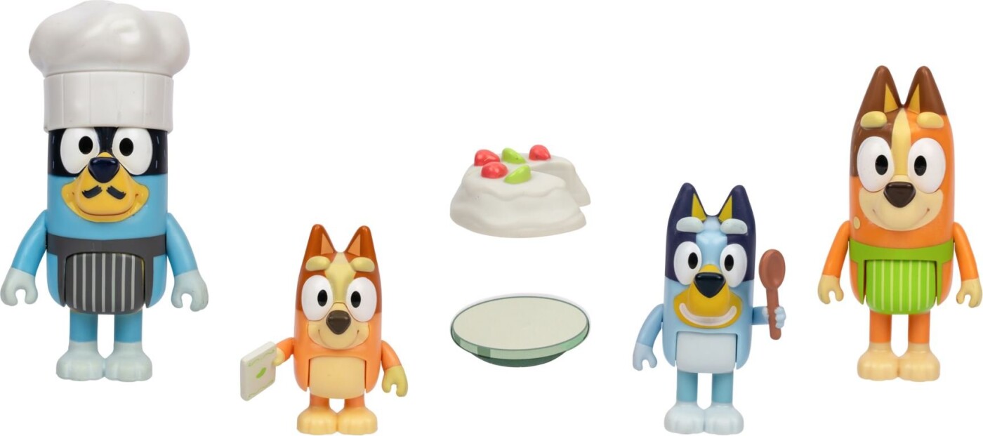 Bluey - Pavlova Let's Play Chef - 4 Familie Figurer Sæt - Desserttid