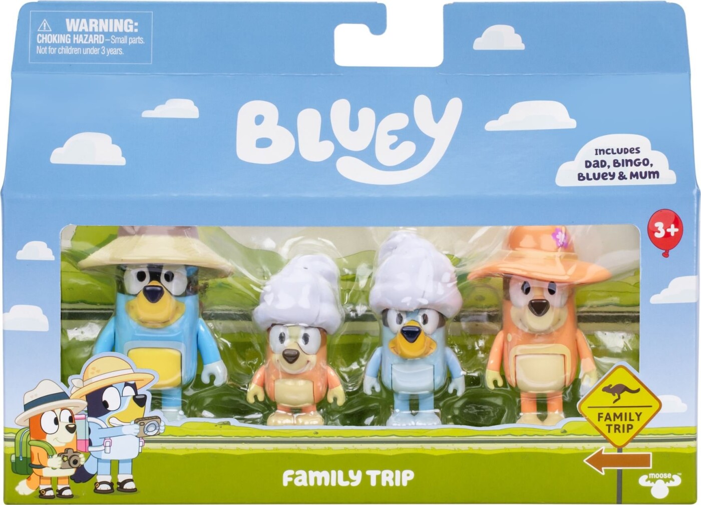 Bluey - Family Trip - Figur 4-pak - Familie Telt-tur
