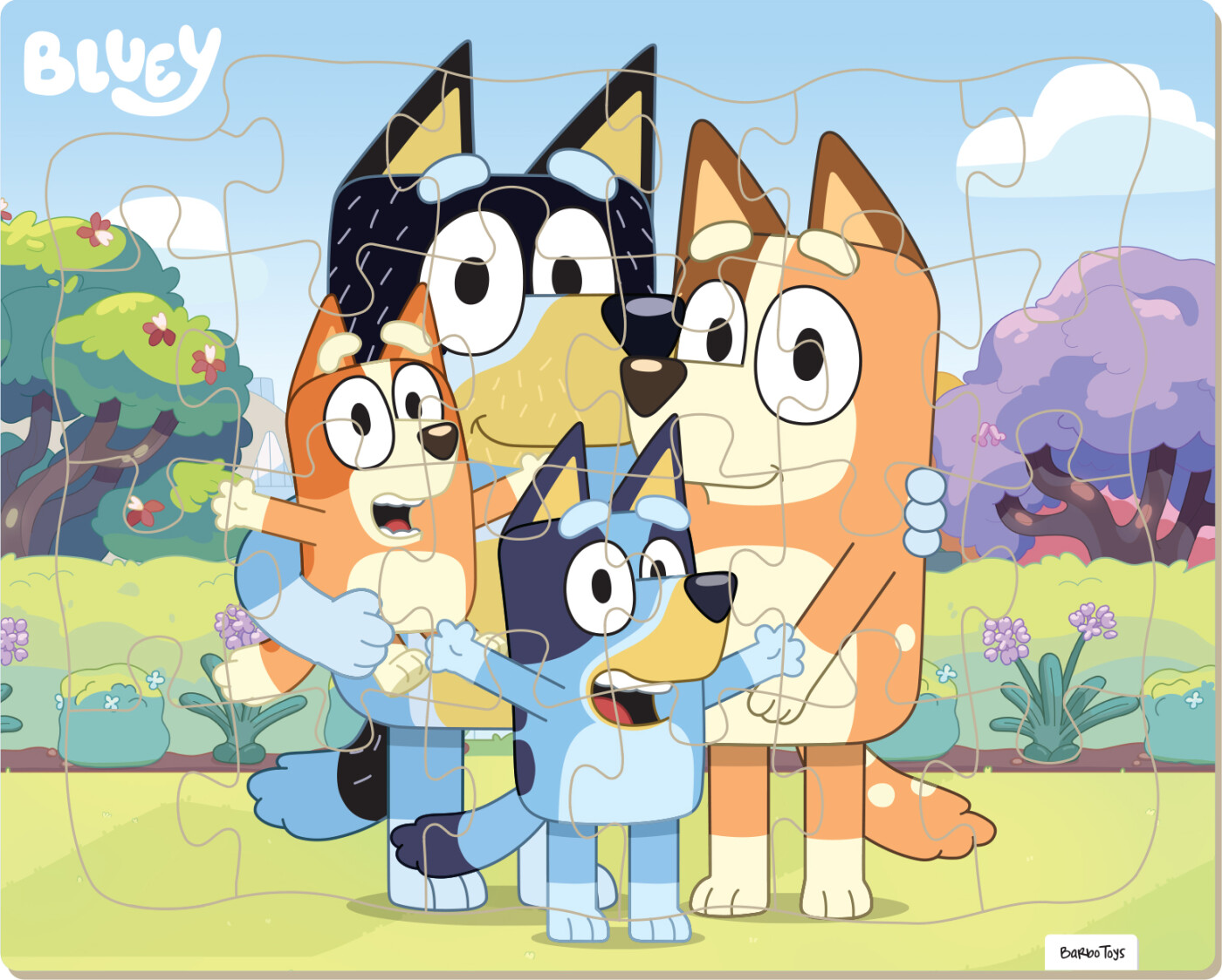 Bluey - Indrammet Pap Puslespil - 24 brikker - Familie