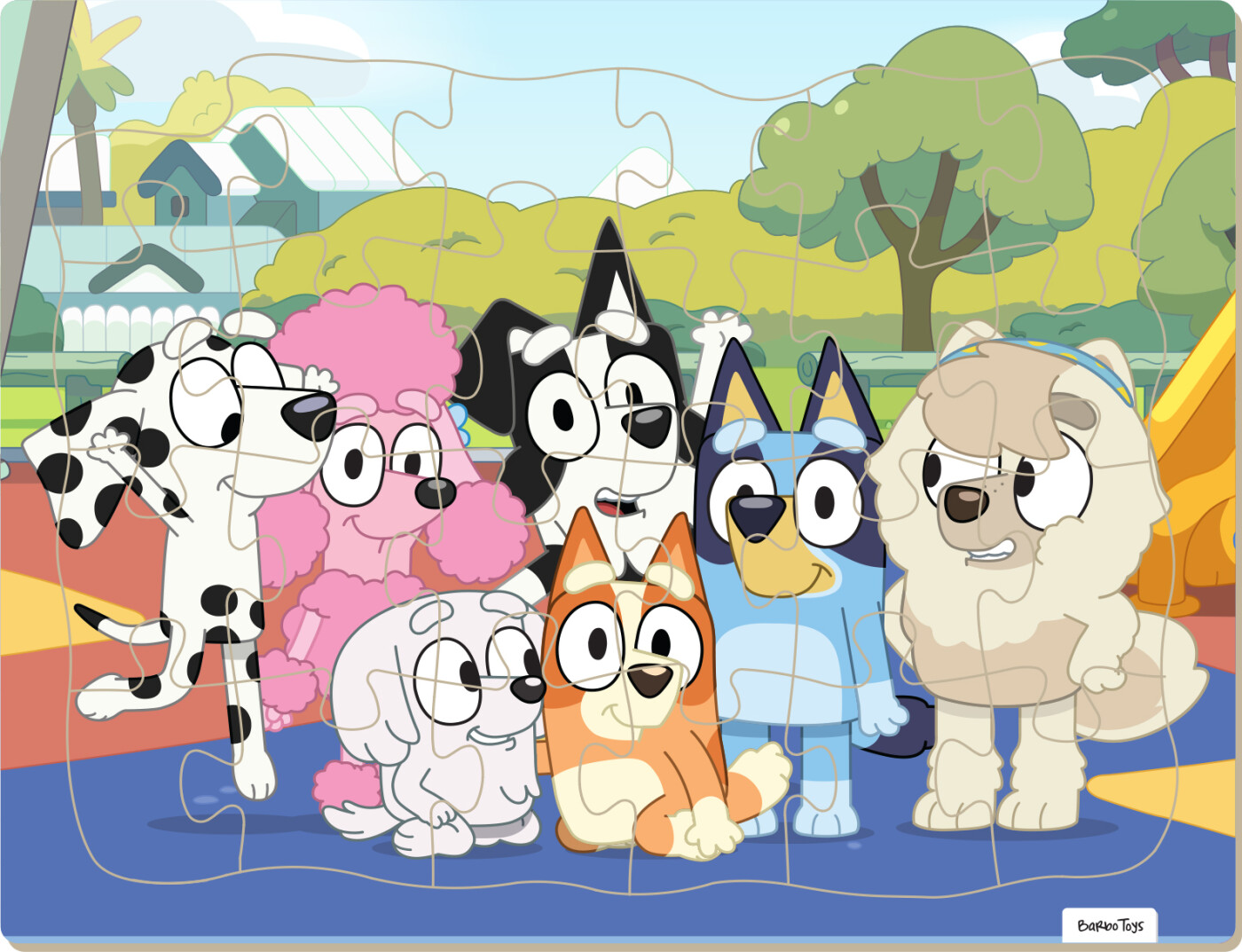 Bluey - Indrammet Pap Puslespil - 24 brikker - Venner