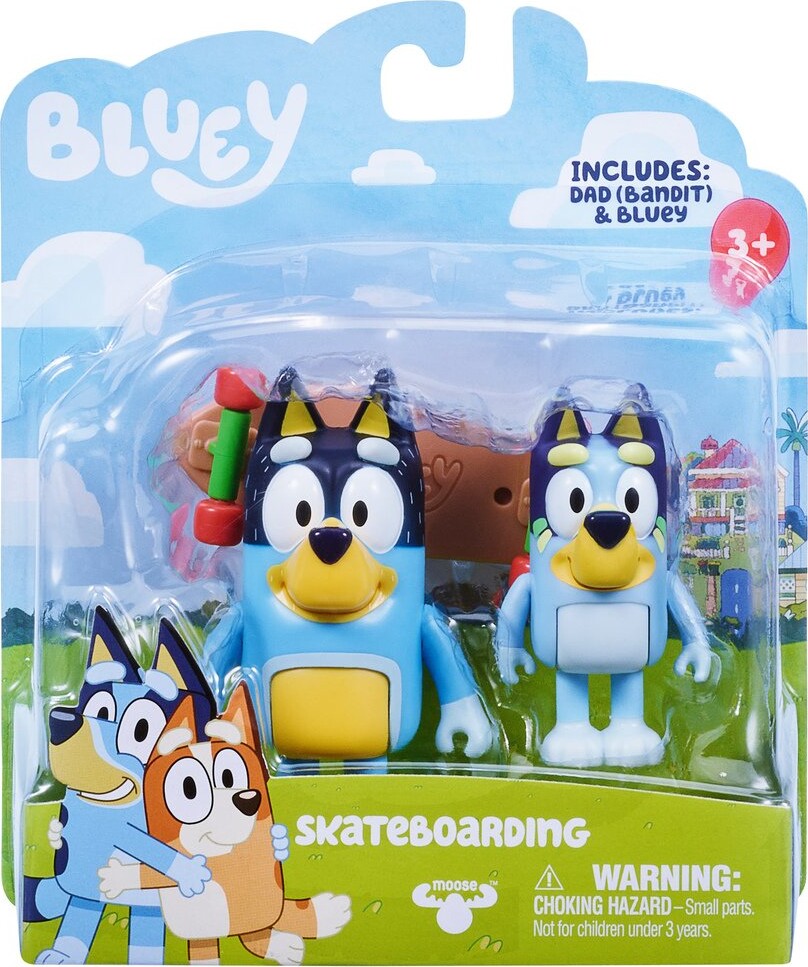 Se Bluey Figurer - Bluey & Bingo - Skateboard hos Gucca.dk