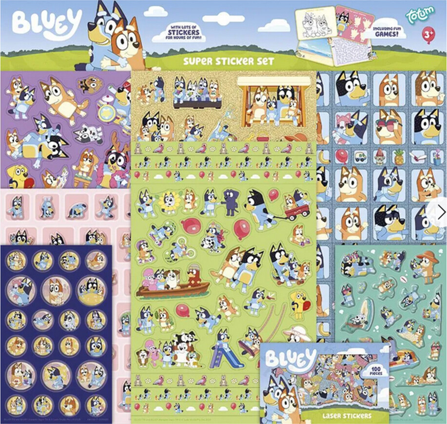 Bluey - Klistermærker Til Børn - Inkl. Opgaver