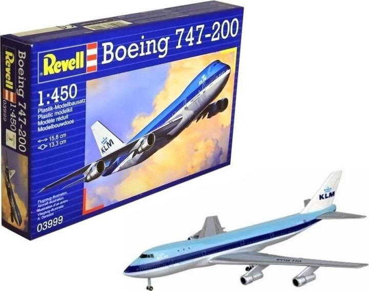 Revell - Boeing 747-200 Fly Byggesæt - 1:450 - 03999