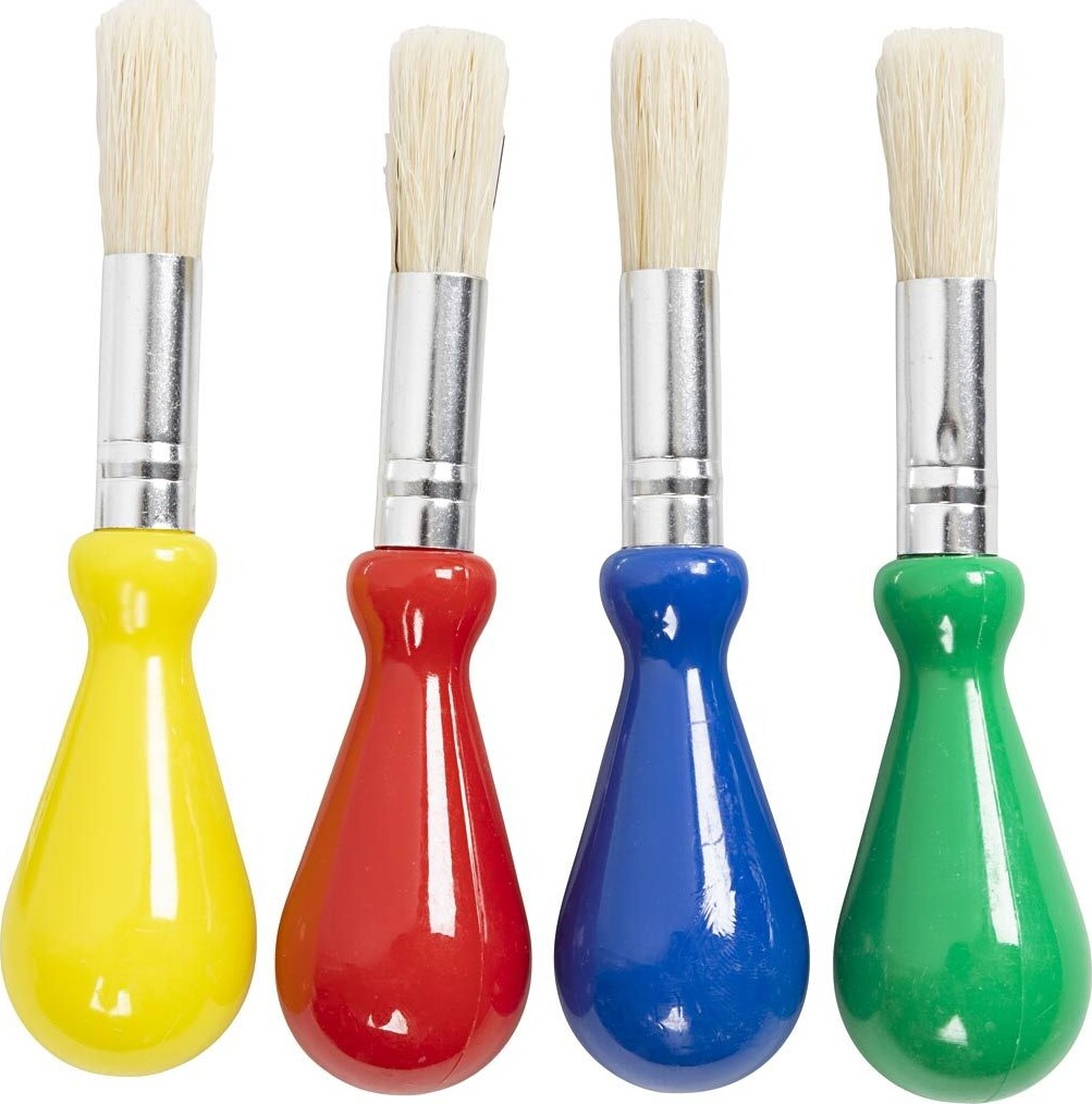 Børnepensler - L 11,5 Cm - ø 13 Mm - B 11 Mm - Rund - 4 Stk.