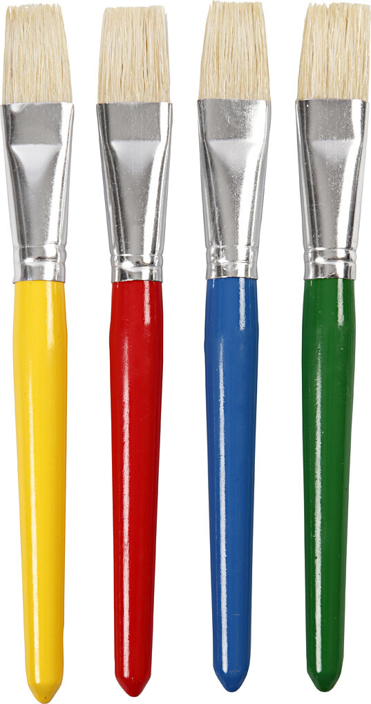 Børnepensler - L 19 Cm - B 20 Mm - Flad - 4 Stk. - Creativ Company