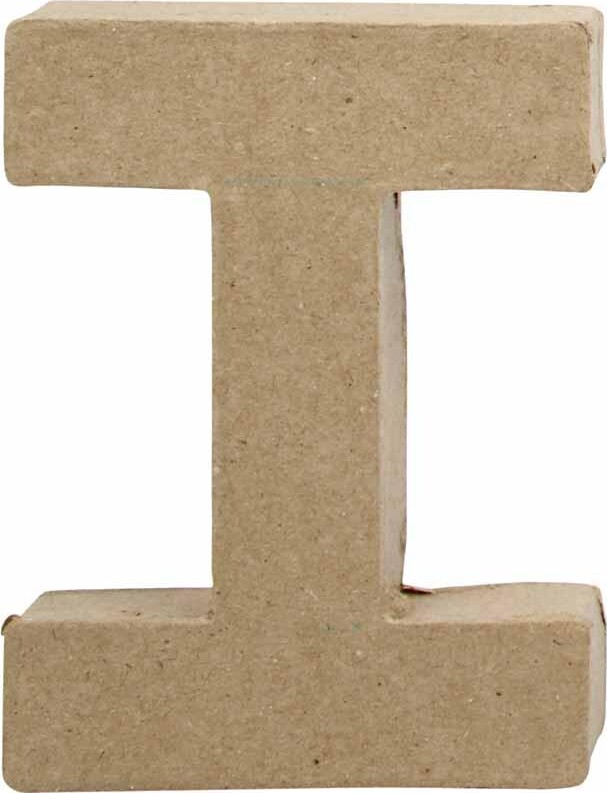 Bogstav Til Pynt - I - Stort Bogstav - Papmaché - 10x7,5 Cm billede