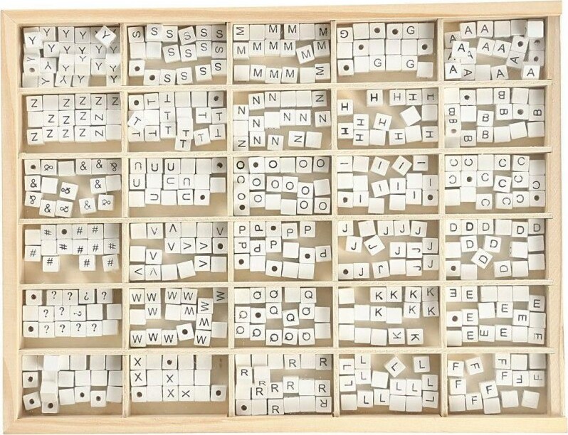 Creativ Company - Wooden Letter Beads White A-Z 750 pcs.