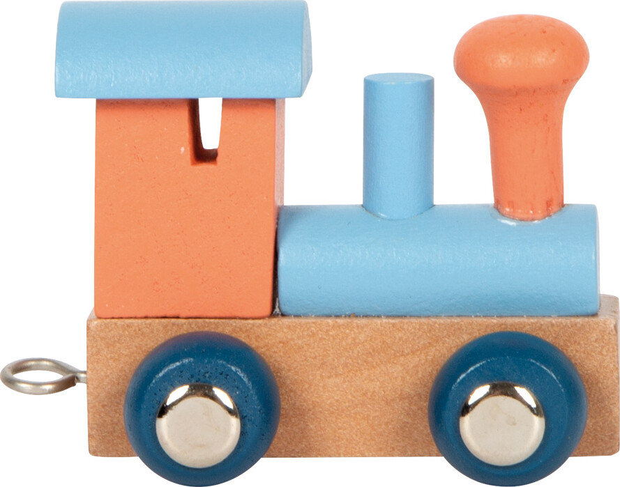 Small Foot - Wooden Letter Train Polar - Locomotive Salmon Pink - 12 pieces