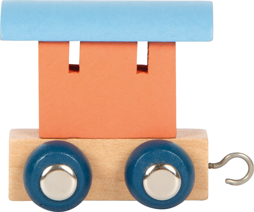 Small Foot - Wooden Letter Train Polar - Wagon Salmon Pink Blue - 12 pieces