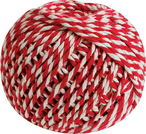 Bomuldsgarn Gavebånd Rød / Hvid 40 Meter - Scanseason