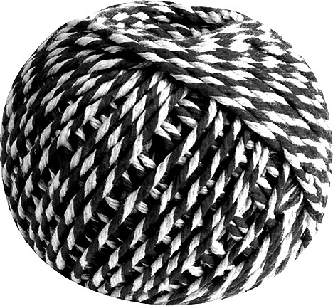 Bomuldsgarn Gavebånd Sort / Hvid 40 Meter - Scanseason