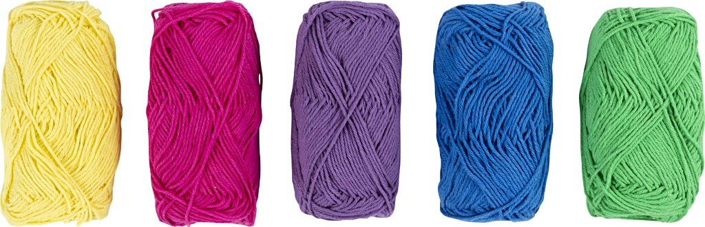 Bomuldsgarn - Nr. 8/4 - L 5x50 M - Colorful - 5x20 G