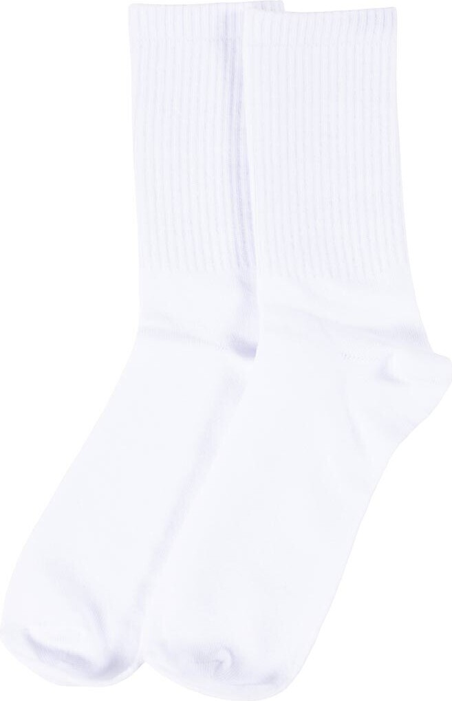 Bomuldsstrømper - Str. 39-42 - Hvid - 1 Par