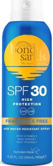 Se Bondi Sands - Spf 30+ Fragrance Free Aerosol Face Mist Spray 193 Ml hos Gucca.dk