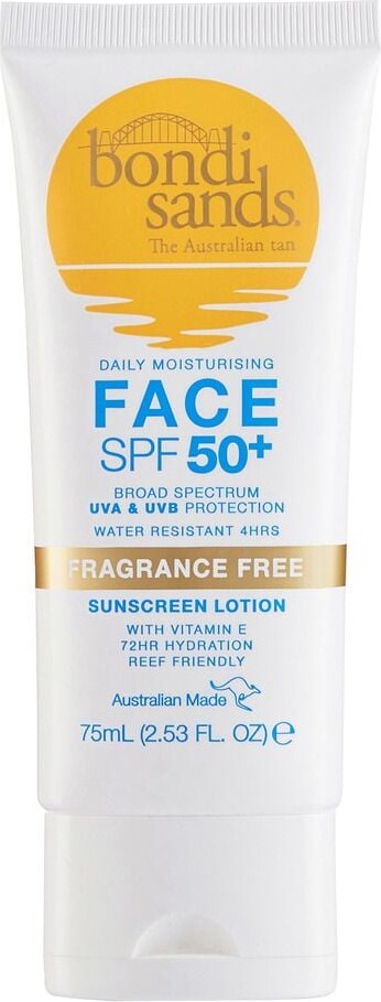 Se Bondi Sands - Spf 50+ Fragrance Free Face Sunscreen Lotion 75 Ml hos Gucca.dk