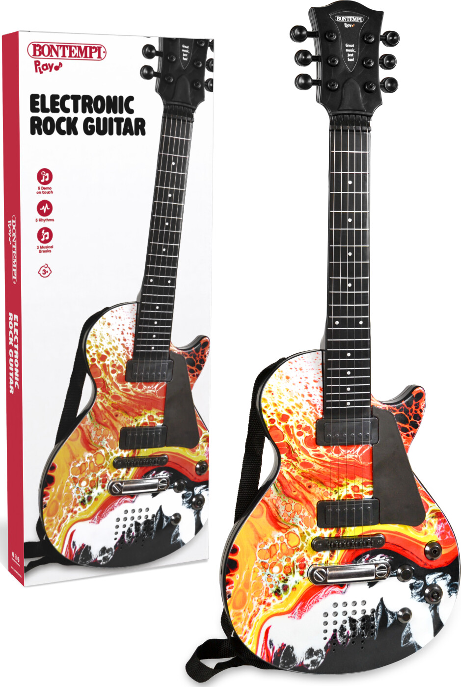Bontempi - Play Electronic Rock Guitar Til Børn - Inkl. 5 Demoer