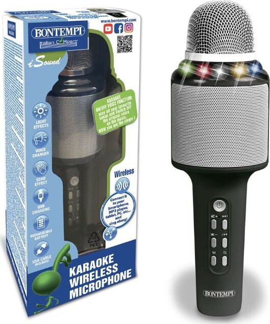 Bontempi - Karaoke Mikrofon Med Højtaler Og Lys Til Børn