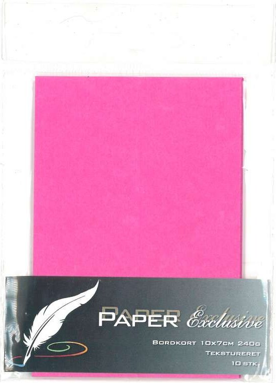 Bordkort - Blanke - Cerise Tekstureret - 10x7 Cm - 10 Stk.