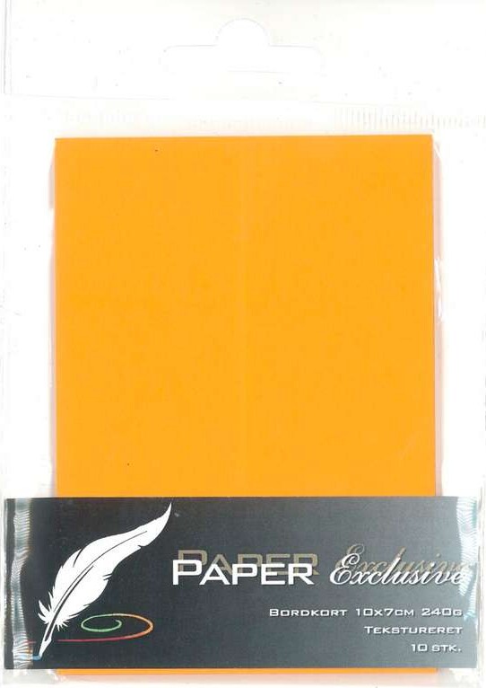 Bordkort - Blanke - Orange Tekstureret - 10x7 Cm - 10 Stk.