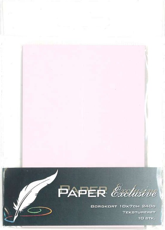 Bordkort - Blanke - Rosa Tekstureret - 10x7 Cm - 10 Stk.