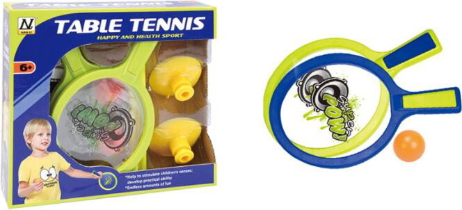 Masen Toys Bordtennis sæt m/bat bolde net m sugekopper +3år