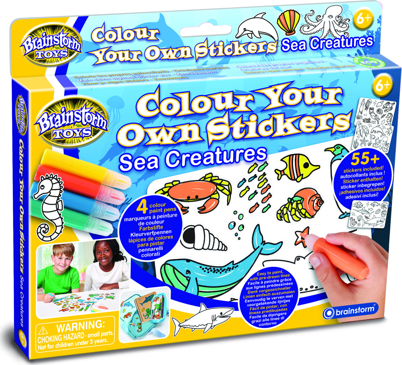 Brainstorm Colour Your Own Stickers- Sea Creatures