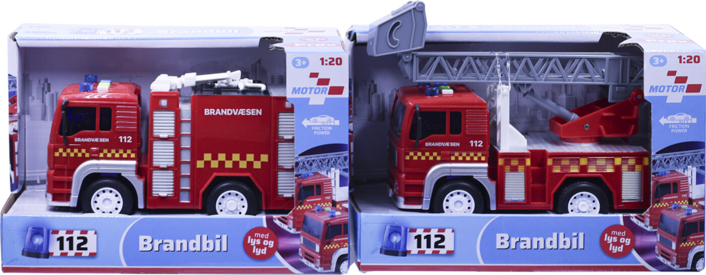 Legetøjs Brandbil Med Lys Og Lyd - 18 Cm - Assorteret