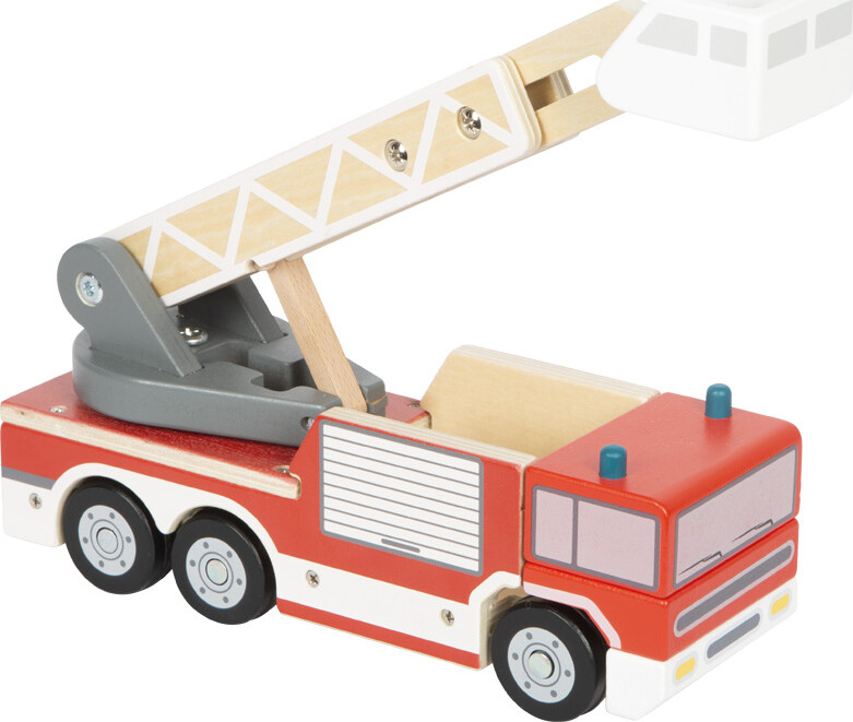 Small Foot - Brandbil Legetøj Med Roterende Stige - Træ