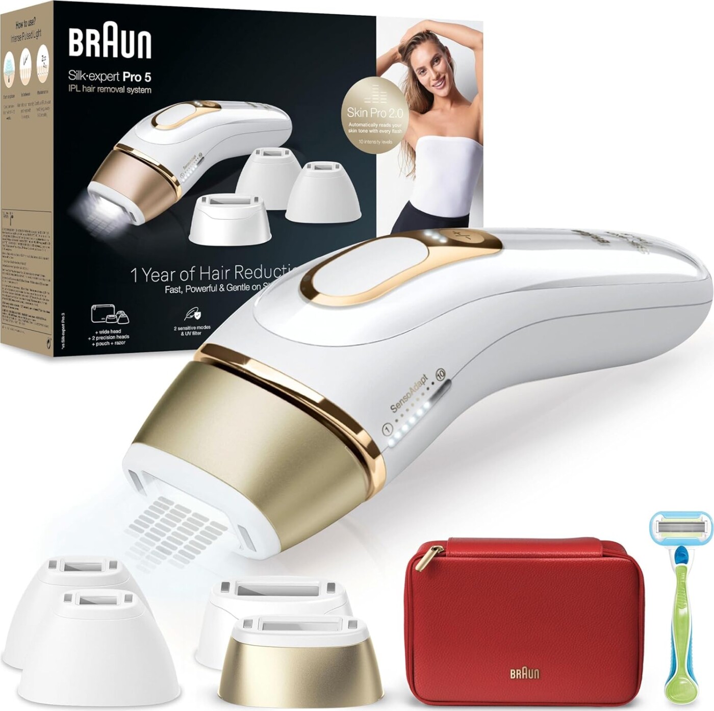 Braun - Ipl Hårfjerning Silk-expert Pro 5 Pl5382 - Hvid/guld