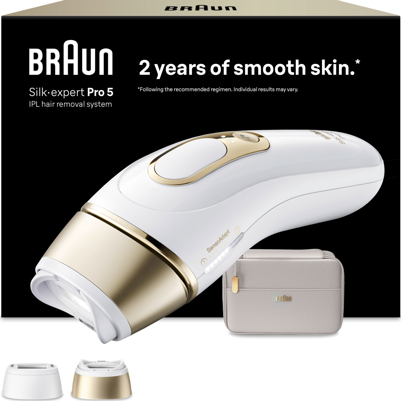 Braun Silk-expert Pro PL5210 IPL, Intenst pulserende lys (IPL), Guld, Hvid, Vekselstrøm, 100 - 240 V, 50/60 Hz, 70 mm