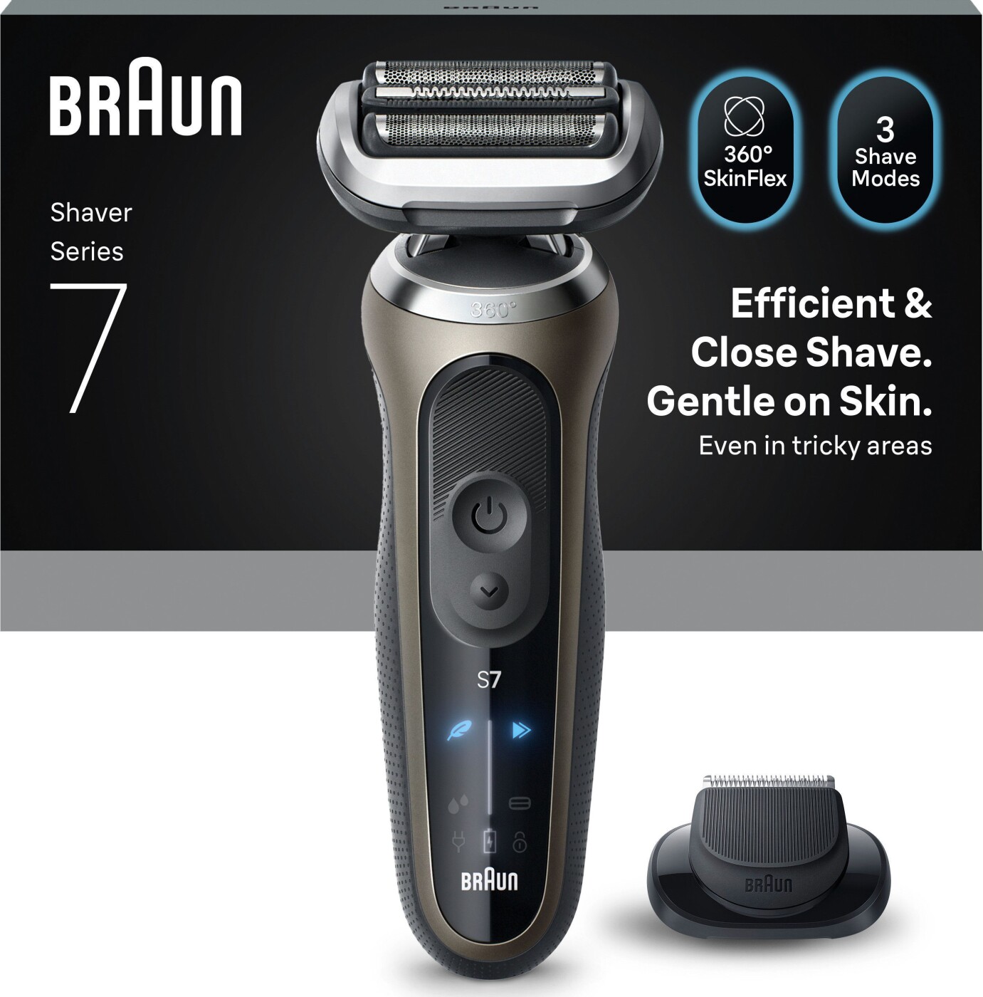 Braun - Series 7 Elektrisk Barbermaskine +1 Tilbehørsdel - Guld