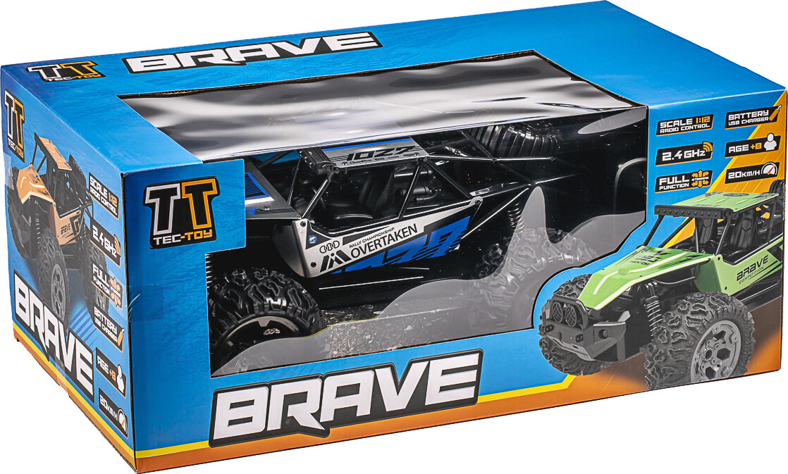 Brave R/c 1:12, 2,4ghz, 7,4v 500mah Li-ion, Blue - Tec-toy