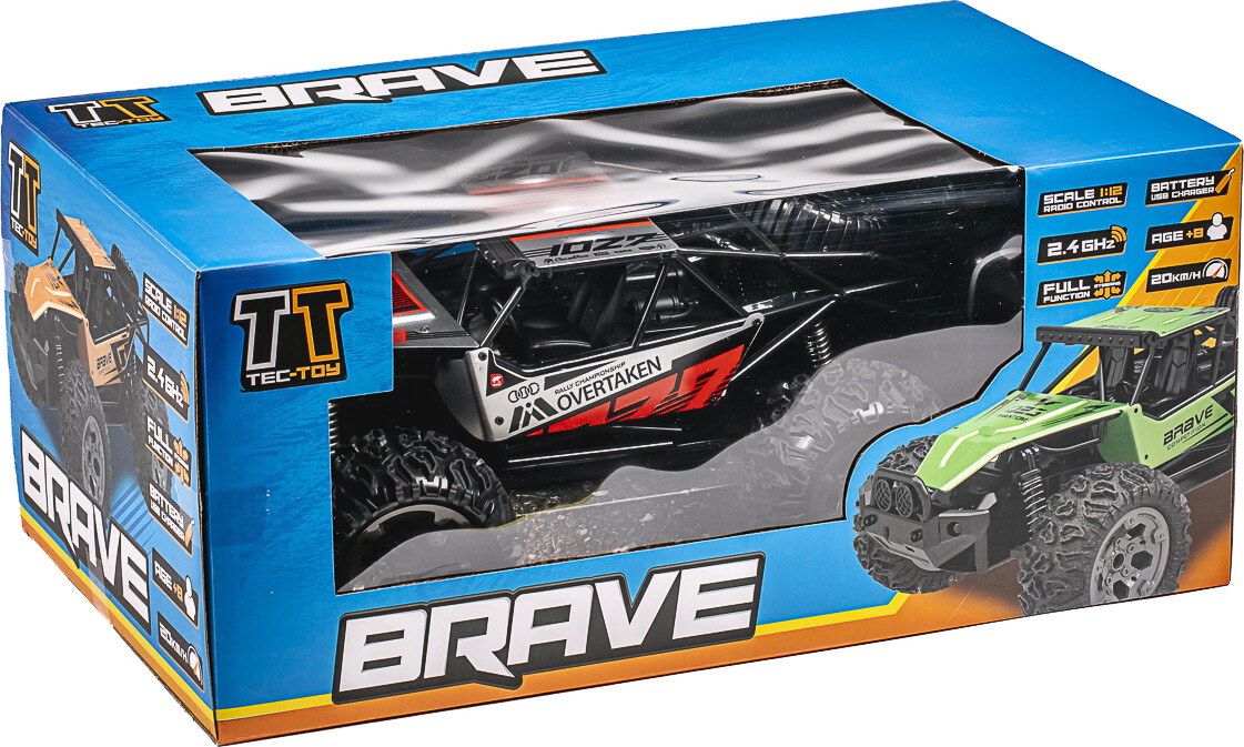 Brave R/c 1:12, 2,4ghz, 7,4v 500mah Li-ion, Red - Tec-toy