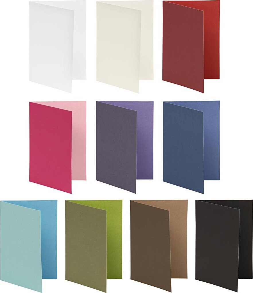 Brevkort - Kort Str. 10,5x15 Cm - Indhold Kan Variere - 250 G - Assorterede Farver - 30 Pakker