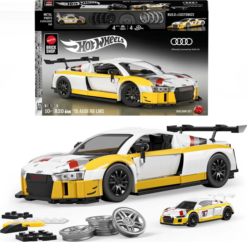 Hot Wheels Brick Shop Sæt - Elite Series - '15 Audi R8 LMS - 820