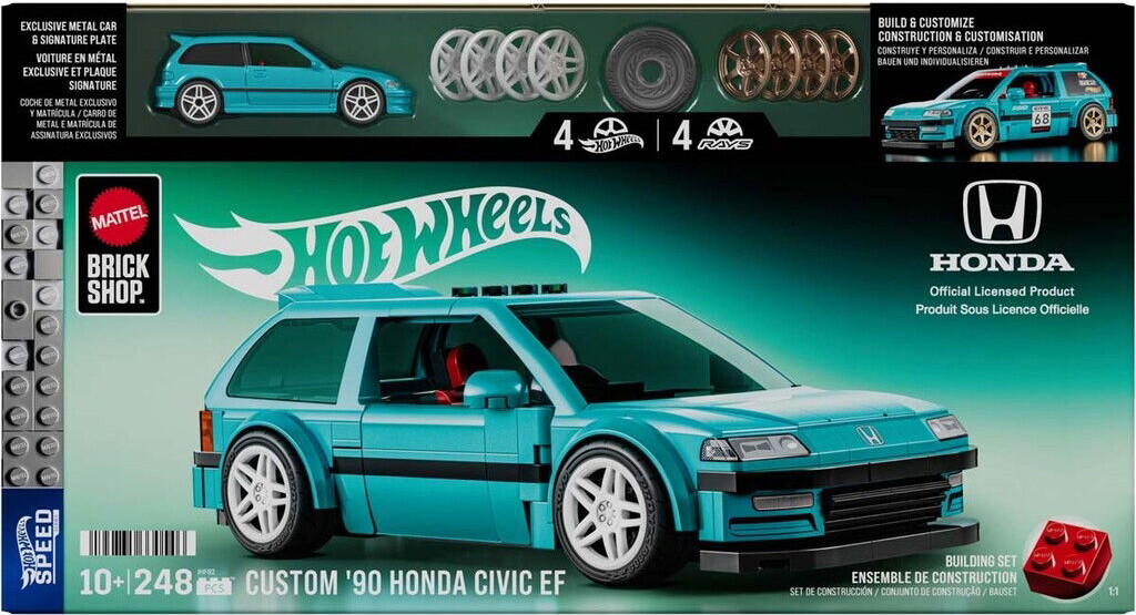 Mattel Brick Shop Jhf62 - Custom 90 Honda Civic Ef - Hot Wheels Speed