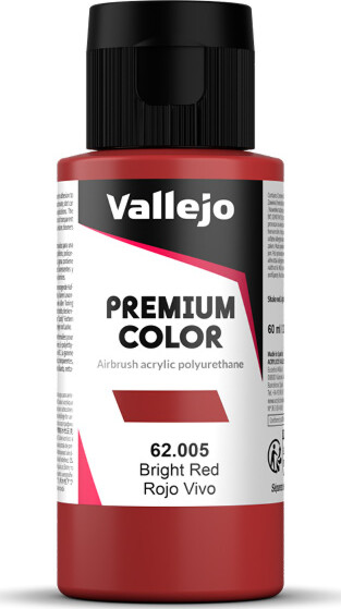 Vallejo - Premium Airbrush Maling - Bright Red 60 Ml