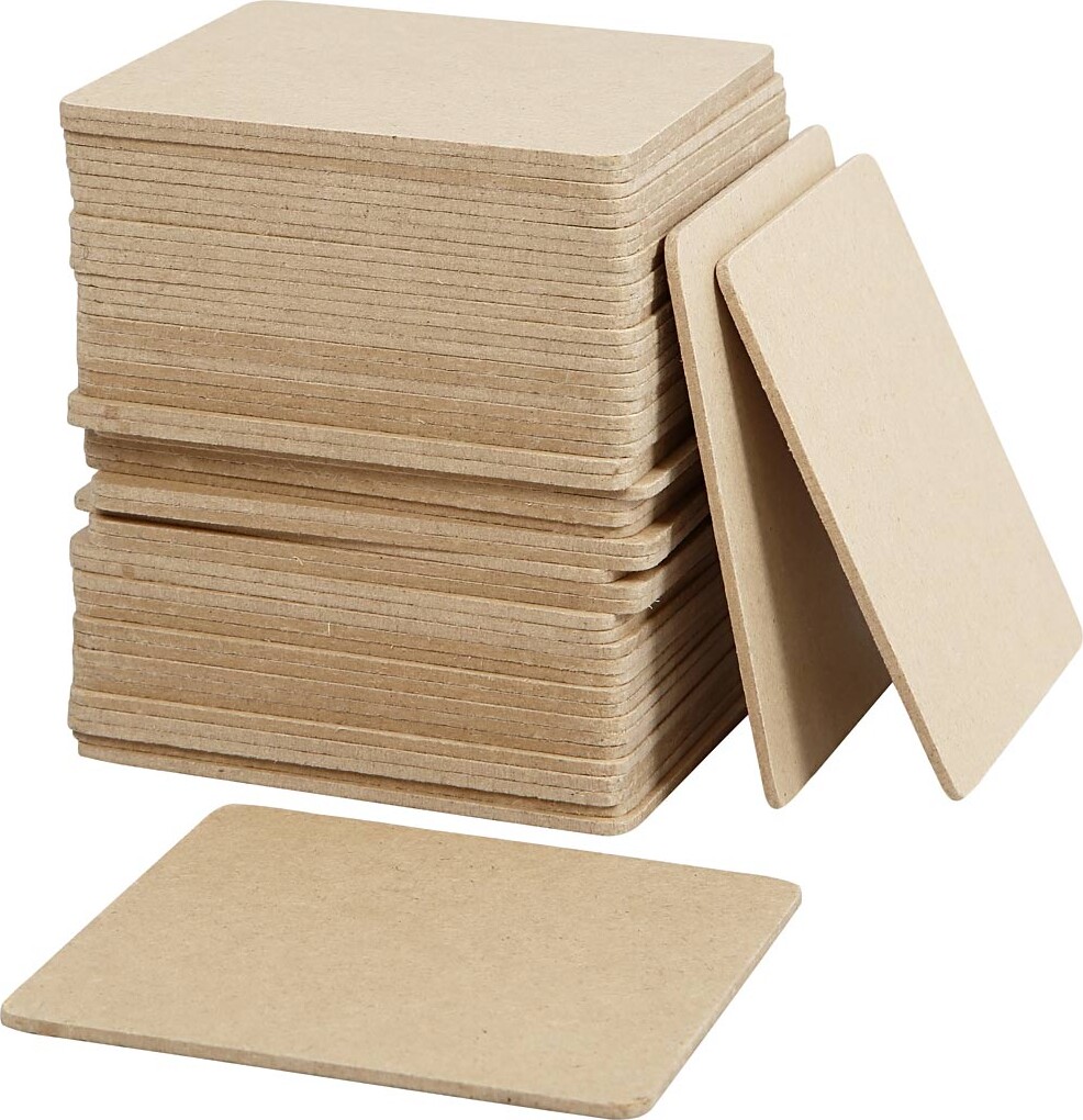 Brik - Str. 10x10 Cm - Tykkelse 3 Mm - 50 Stk.
