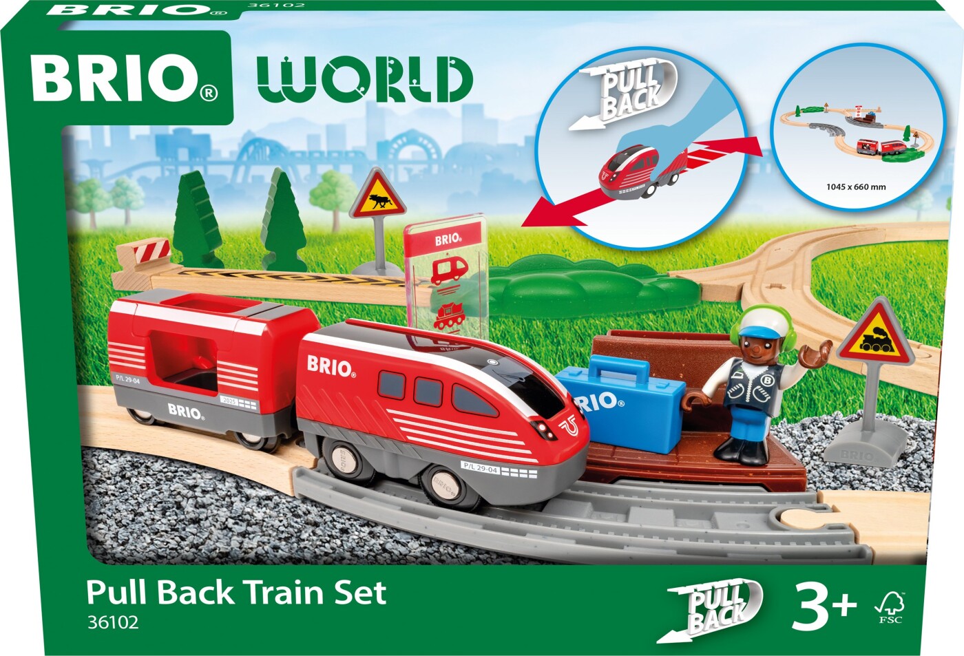 Brio World - Pull Back Togbane Legesæt - 28 Dele - 36102