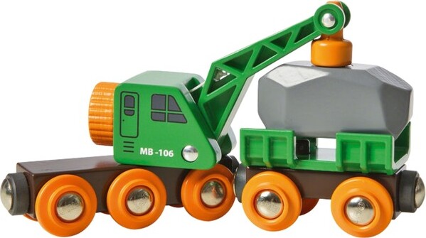 Brio - Togvogn Med Kran I Fsc Træ