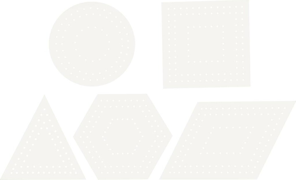 Broderifigurer - Geometriske Figurer - Str. 10-17 Cm - Hvid - 20 Stk. billede