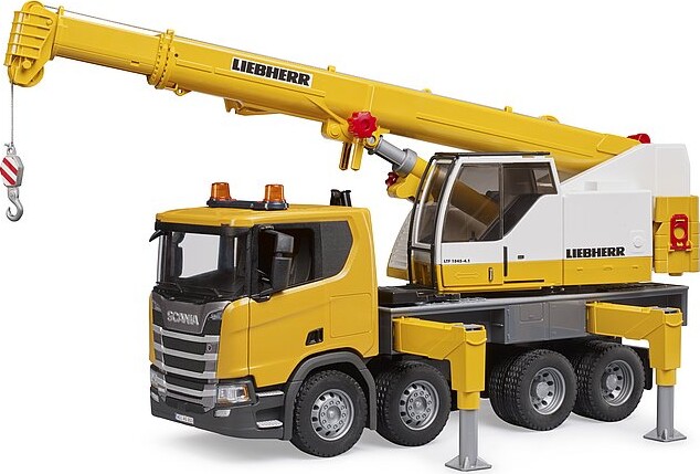 Bruder - Kranbil Scania Super 560r Liebherr Med Lys Og Lyd