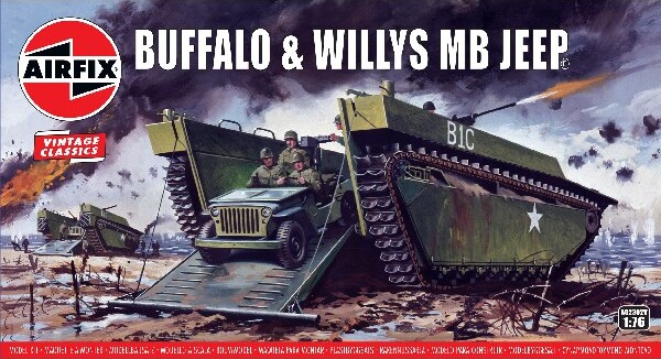 Billede af Airfix - Buffalo & Willys Mb Jeep Byggesæt - 1:76 - A02302v
