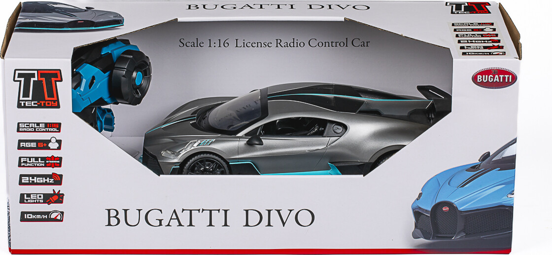 Bugatti Divo R/c 1:16, 2,4ghz, Dark Grey - Tec-toy